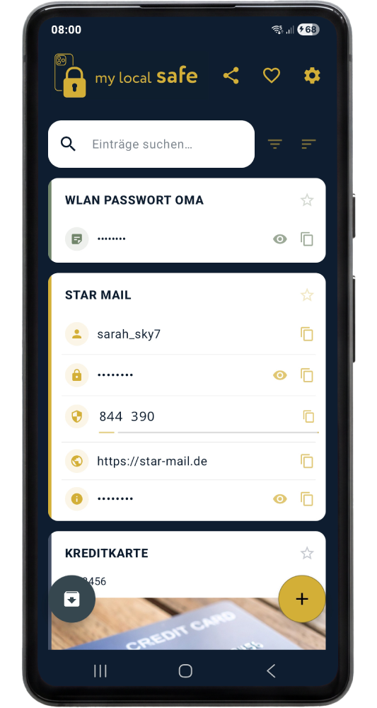 MyLocalSafe – Modifica voce